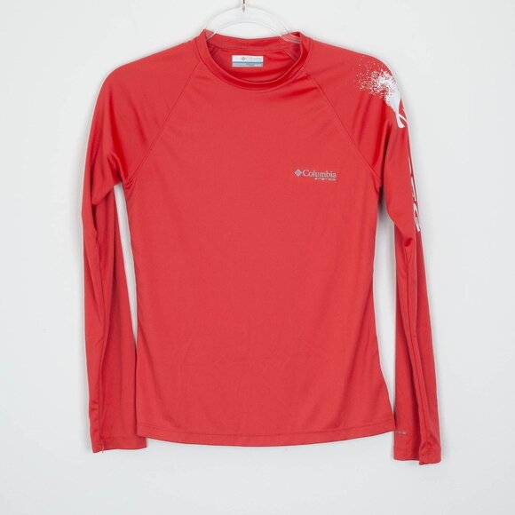 Columbia Womens Tidal Tee II PFG Rash Guard Shirt Size XS Orange Beach Fishing - Picture 1 of 9